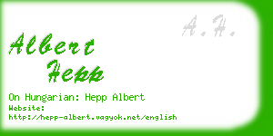 albert hepp business card